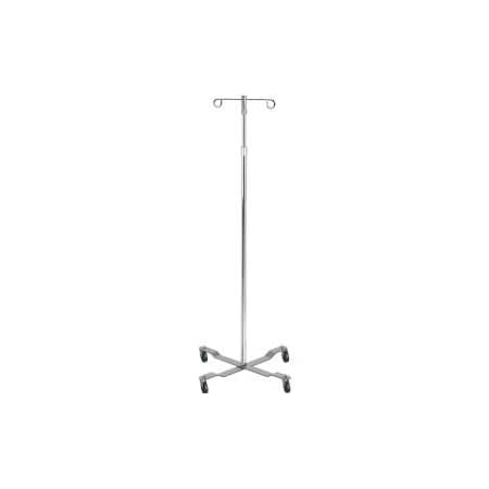 Drive Medical Drive Medical 13033 Economy Removable Top IV Pole, Chrome Plated Steel, 2 Hook, 40"- 82" Height 13033
